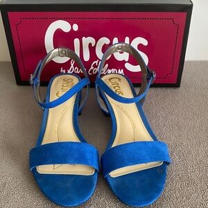 Circus by Sam Edelman Royal Blue Suede Ankle-Strap Sandals